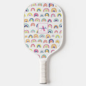 Gepersonaliseerde regenboogmeisjes pickleball paddle (Voorkant)