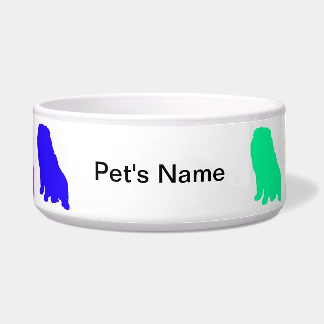 Gepersonaliseerde regenboogschotel Bowl Voerbakje (Voorkant)