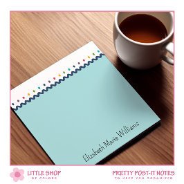 Gepersonaliseerde regenboogstippen geschulpte rand post-it® notes