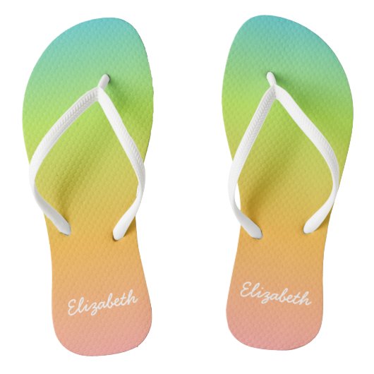 Gepersonaliseerde regenboogTeenslippers Teenslippers (Voetbed)