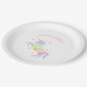 Gepersonaliseerde regenboogUnicorn Birthday Papieren Bordje (Gekanteld)