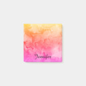 Gepersonaliseerde regenboogWaterverf Trendy Chic Post-it® Notes (Voorkant)