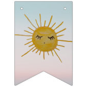 Gepersonaliseerde regenboogwolken met zonnescherm& vlaggetjes (Eerste vlag)