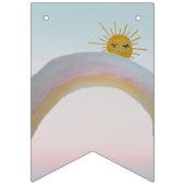 Gepersonaliseerde regenboogwolken met zonnescherm& vlaggetjes (Derde vlag)