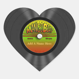 Gepersonaliseerde  Reggae Vinyl Record Hart Sticker