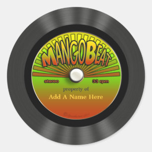Gepersonaliseerde Reggae Vinyl Record Ronde Sticker