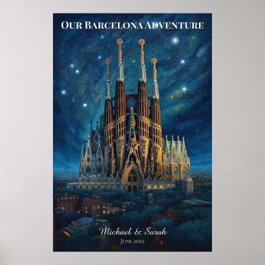 Gepersonaliseerde reis naar Barcelona | Sagrada Fa Poster (Voorkant)