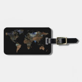 gepersonaliseerde reis-wereldkaart bagagelabel (Voorkant horizontaal)
