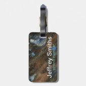 gepersonaliseerde reis-wereldkaart bagagelabel (Achterkant verticaal)