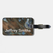 gepersonaliseerde reis-wereldkaart bagagelabel (Achterkant horizontaal)