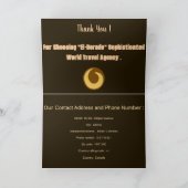 Gepersonaliseerde reisbureau waardering gevouwen.. bedankkaart (Binnen)