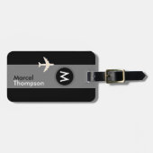 Gepersonaliseerde reizen. Elegant monogram Modern  Bagagelabel (Voorkant horizontaal)