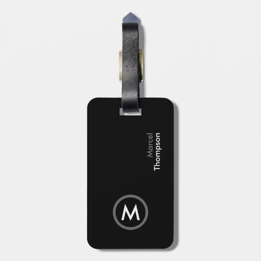 Gepersonaliseerde reizen. Elegant monogram Modern Bagagelabel (Achterkant verticaal)