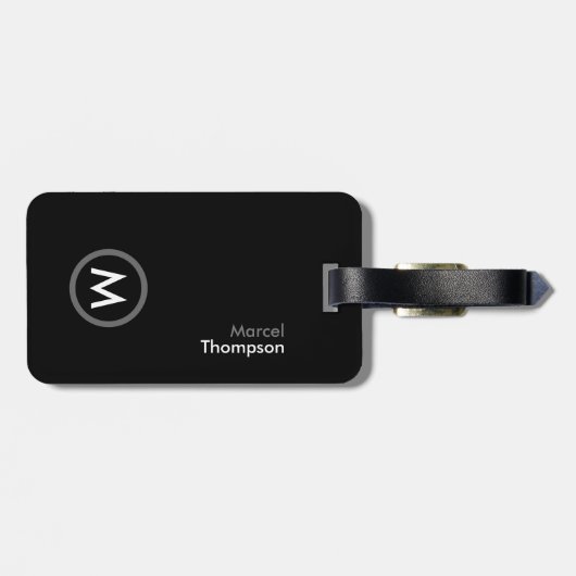 Gepersonaliseerde reizen. Elegant monogram Modern  Bagagelabel (Achterkant horizontaal)