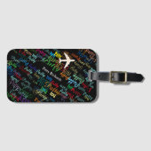 Gepersonaliseerde reizen. Kleurrijke naam. Custom Bagagelabel (Voorkant (horizontaal))