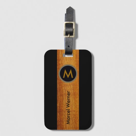 Gepersonaliseerde reizen / stijlvolle monogram bag bagagelabel (Voorkant (verticaal))