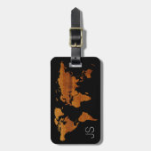 Gepersonaliseerde reiziger hout Wereldkaart Bagagelabel (Voorkant verticaal)