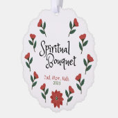 Gepersonaliseerde Religieuze Kerst Ornament Kaart (Links)