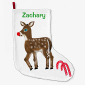 Gepersonaliseerde Rendier Kerstkousen Grote Kerstsok (Voorkant)