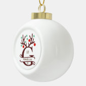 Gepersonaliseerde rendierAntlers Familienaam "G" Keramische Bal Ornament (Rechts)