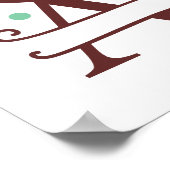 Gepersonaliseerde rendierbrief A gesplitst monogra Poster (Hoek)