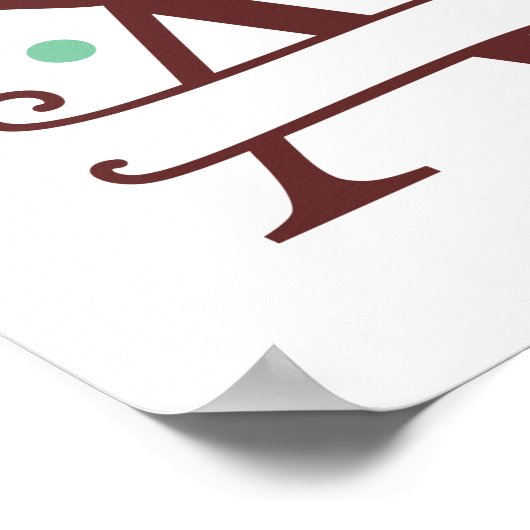 Gepersonaliseerde rendierbrief A gesplitst monogra Poster (Hoek)