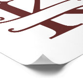 Gepersonaliseerde rendierbrief K gesplitst monogra Poster (Hoek)