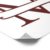 Gepersonaliseerde rendierbrief M gesplitst monogra Poster (Hoek)