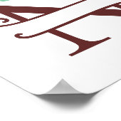 Gepersonaliseerde rendierbrief N gesplitst monogra Poster (Hoek)