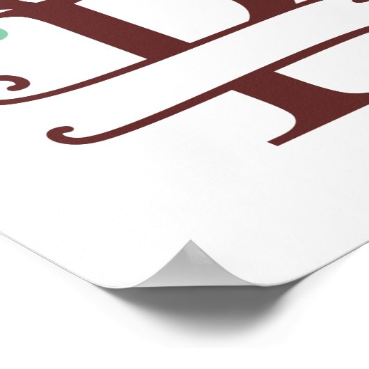 Gepersonaliseerde rendierbrief P gesplitst monogra Poster (Hoek)