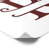 Gepersonaliseerde rendierbrief R gesplitst monogra Poster (Hoek)