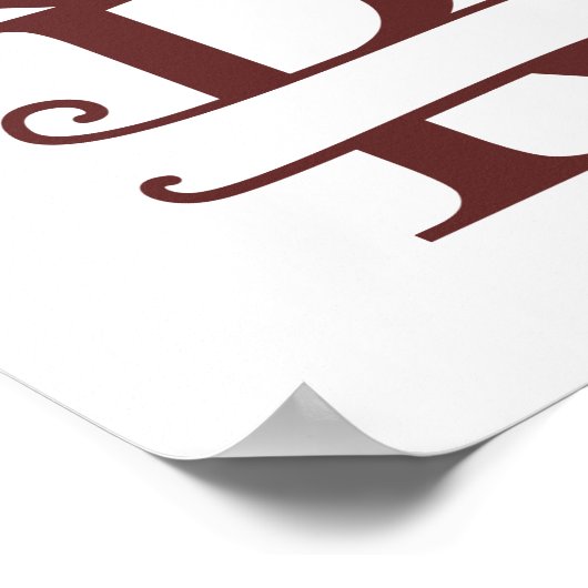 Gepersonaliseerde rendierbrief R gesplitst monogra Poster (Hoek)