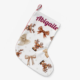 Gepersonaliseerde rendieren met bogen Coquette Sto Kleine Kerstsok