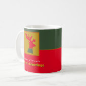 Gepersonaliseerde rendieren rood groen geel kerst koffiemok (Voorkant links)