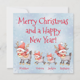 Gepersonaliseerde rendierfamilie kerstmis