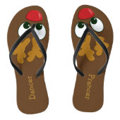 Gepersonaliseerde rendierkerst in juli vrouwen teenslippers (Voetbed)