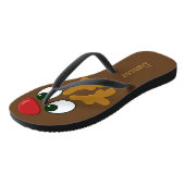 Gepersonaliseerde rendierkerst in juli vrouwen teenslippers (Schuin)