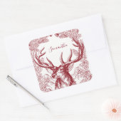 Gepersonaliseerde rendierkerst vierkante sticker (Envelop)