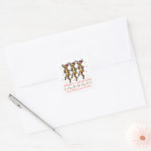 Gepersonaliseerde rendierlijn Dansende kerstverlic Vierkante Sticker (Envelop)