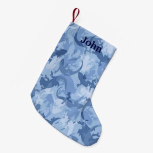 Gepersonaliseerde reptiel camouflage kerstkous kleine kerstsok