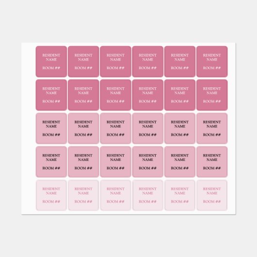Gepersonaliseerde residentiële huis roze stick op  labels (Vel)