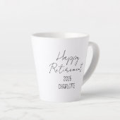 Gepersonaliseerde Retirement Coffee Mok, Happy Ret Latte Mok (Rechterhoek)