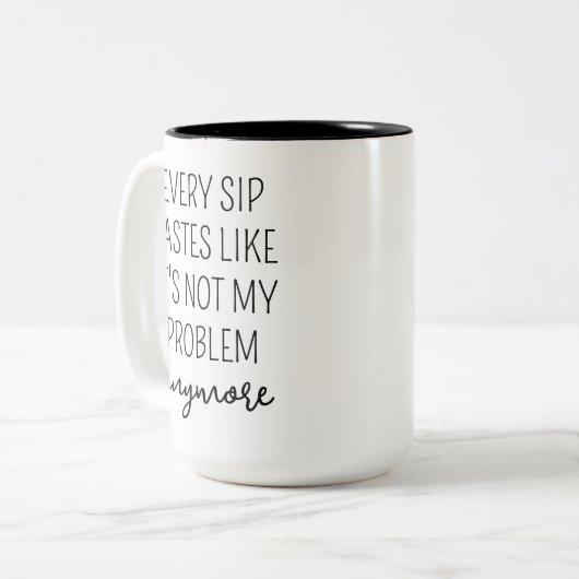 Gepersonaliseerde Retirement Coffee Mok, Happy Ret Tweekleurige Koffiemok (Voorkant links)