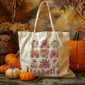 Gepersonaliseerde Retro 70s Ghost Trick or treat S Tote Bag