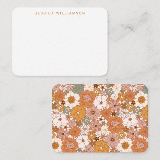 Gepersonaliseerde retro aardse botanische geschenk notitiekaartje (Voorkant / Achterkant)