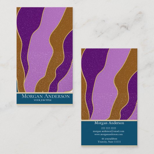 Gepersonaliseerde Retro Abstract Trendy Visitekaartje (Voorkant / Achterkant)