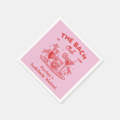 Gepersonaliseerde Retro Bachelorette Party Uitnodi Servet (Hoek)