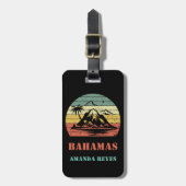 Gepersonaliseerde Retro Bahamas Bagagelabel (Voorkant verticaal)