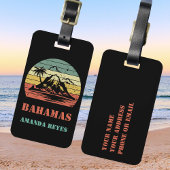 Gepersonaliseerde Retro Bahamas Bagagelabel