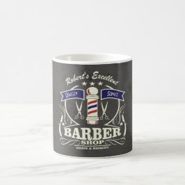 Gepersonaliseerde Retro Barber Stylist Gray Koffiemok